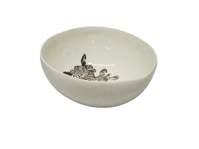 Zebra Snack Bowl Side Zebra Snack Bowl Side